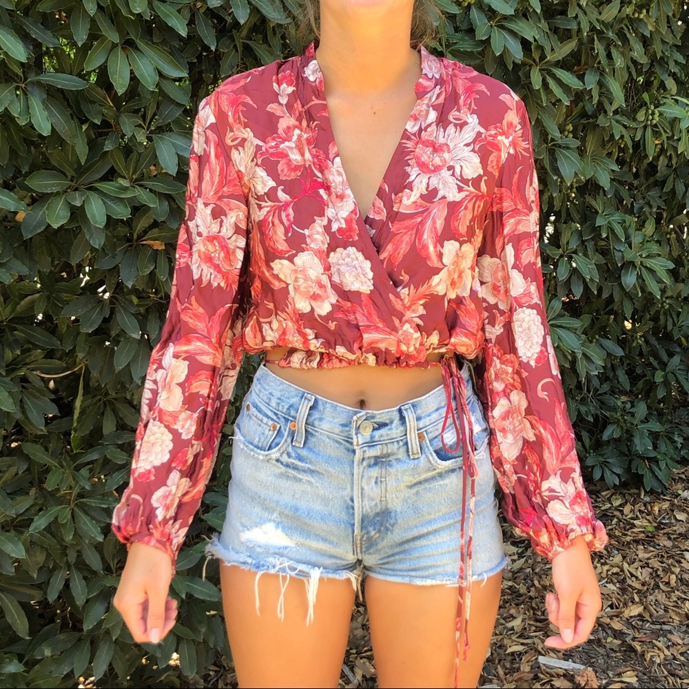 Zara Floral Wrap Top